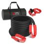 Xpv Auto 7/8''X30FT Kinetic Recovery Rope 32 000LB. Black With 2 Soft Shackles Power Stretch Snatch Tow Strap For 4WD Offroad Tr