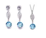 Cde Layla Necklace & Earring Set With Swarovski Crystals - Silver
