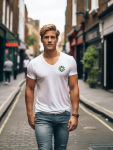 Rouge Tee - Militaire Series - White - Small Left Aligned