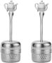 2 Pieces Stainless Steel Ball Infuser Loose Leaf Tea Filter Silver