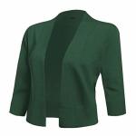 Aamilife Women's 3 4 Sleeve Cropped Cardigans Sweaters Jackets Open Front Short Shrugs For Dresses Xx-large Dark Green
