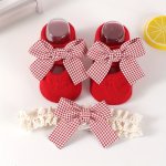 1 Pair Of Baby's Toddler's Novelty Cute Floor Socks & Hairbands Anti-skid Cotton Blend Sets Boys Girls Kids Sets For All Seasons
