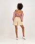 Off The Shoulder Cropped Top Lilac And Orange Zebra - S / Purple / Women