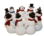 Ring Of Snowmen Large Tealight 14.3X15X8.4CM