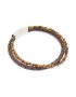 Mens Waterproof Stainless Steel Semi Precious Beaded & Braided Bracelet