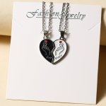 Finger Heart Pattern Pendant Couple Necklace 2PCS SET We Are Forever Together Neck Accessories