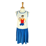 80S Printed Dropwaist Dress - XS