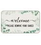Welcome Please Remove Your Shoes Door Mat 17"X30" Decorative Home Indoor Outdoor Patio Entry Rug Front Door Mat Botanical Plant Eucalyptus Leaves Welc