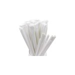 Paper Straws White Wrapped 6MMX195MM