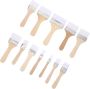 12PCS White Nylon Paint Brush Set Flat Tip Acrylic And Oil Painting