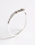 Sterling Silver Swirl Detail Point Ring - M l