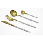 Cutlery Set 12 Piece - Gold/white