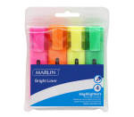 Marlin Bright Liners Highlighter 4'S Assorted Colours