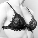 Black Dentelle Lace Bralette - M