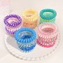 6PCS Floral Star Pattern Spiral Hair Tie Sweet Coils Hair Ties Ponytail Holder Hair Accessories For Women