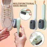 Ergonomic Long-handle Shoe Brush With Built-in Soap Dispenser - Gentle Soft Bristles For Easy Cleaning Ideal For Shoes Boots & J