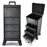 Yueieoun Salon Cart With 3 Drawers Nail Trolley Cart With Wheels Salon Station Rolling Makeup Train Case Cosmetology Case Organi