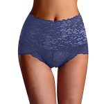 Womens Sexy High Waist Lace Underwear Body Shaping Soft Fabric Comfort Fit Fashionable Panties For Everyday Purple M