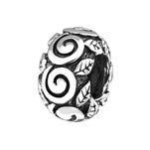 B76-C4392 - 925 Sterling Silver Leaf Pattern European Charm Bead