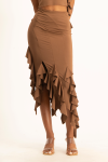 Araya Waterfall Ruffle Skirt - Pinecone - XS