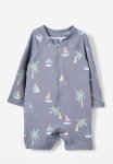 Cotton On Cameron Long Sleeve Swimsuit - Steel sail Away