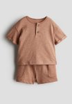 2 Piece Cotton Jersey Set - Brown Marl