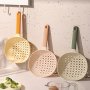 1PC Kitchen Colander Kitchen Household Large Plastic Drain Long Handle Spoon Salvage Noodle Dumpling High Temperature Resistant Colander Kitchen Stuff Kitchen Accessories Baking Supplies