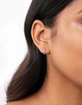 Sterling Silver MINI Diamante Huggie Earrings