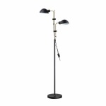 Austin Double Adjustable Metal Floor Lamp Black
