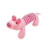 Dachshund-style Plush Pig Dog Squeak Toy - Pink & White Striped