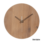 Quinn Wall Clock In Oak - 250MM Dia Cotton White Sleek White Second Hand