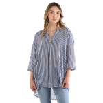 Thin Stripe Tunic Top - Navy L xl