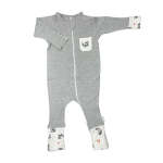 Babes & Kids Little Acorn Limited Edition Grey Melange Woodland Animals Zippy Grow