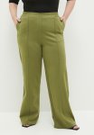 Plus Casual Tailored Ponti Pants - Olive