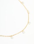 Waterproof Gold Plated Stainless Steel Cubic Zirconia Floating Charm Necklace