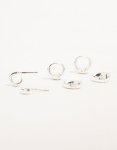 Silver Mixed Hoop Earrings 3-PACK