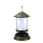 Ashcomonline Portable Retro LED Rotary Switch Camping Lantern Green Microfibre Table Lantern