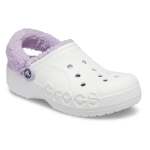 Baya Lined Fuzz Strap Clog - White/lavender / M13