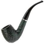 Savinelli Arcobaleno Rusticated 606 Ks - Classic Hand Crafted Wood Pipes Handmade Briar Pipe From Italy Bent Billiard Green