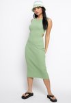 Cut Out Midi Knit Dress - Pale Green