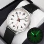 Casual Round Pointer Quartz Watch Luminous Analog Fashion PU Leather Wrist Watch For Women Daily Use