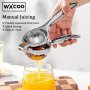 Stainless Steel Manual Citrus Juicer - Easy-to-use Lemon & Orange Squeezer Durable Kitchen Gadget For Fresh Juice