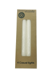 Candle Casual Lights 2.2X25CM White X4