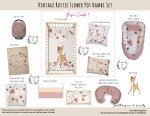 Cot Duvet Bedding Bambi Vintage Rustic Flower Pot Bambi Set