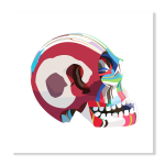 Flip Flop Skull Red Art Print - A2