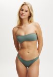 Cotton On Curved Bandeau Bikini Top - Dusty Khaki