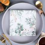 20PCS SET Plant Style Colorful Printed Tissue Paper Napkins Party Decoration Paper For Festivals And Gatherings Eucalyptus Leaf