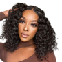 Brazilian Hair Wig Deep Wave Curly Wig With 4X4 Closure.