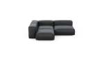 Three Module Corner Sofa - Velvet - Dark Grey - 241CM X 199CM