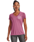 Women's Ua Tech Crest Short Sleeve - Pace Pink Md